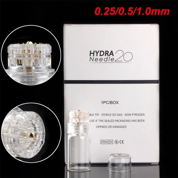 

Hydra 20 Micro Needle Titanium Tips Bottle Derma Stamp Needles Skin Care Anti Aging Serum Injection Reusable