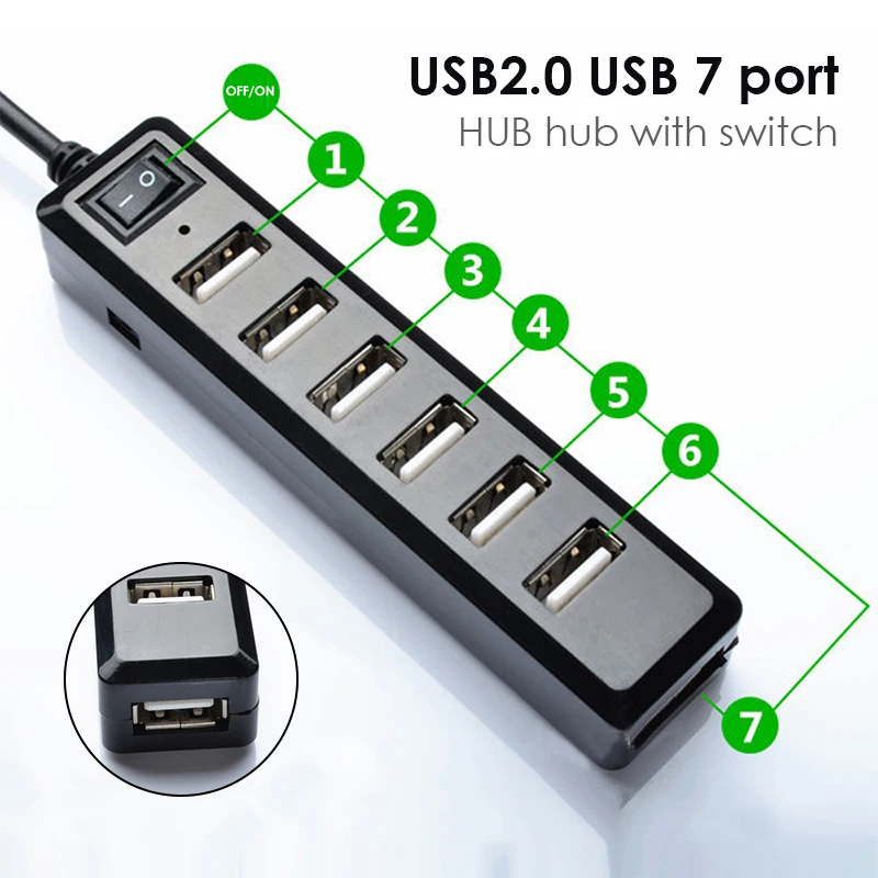 Универсальный usb-адаптер Desktop ABS Hub Разъем долговечный конвертер ноутбука