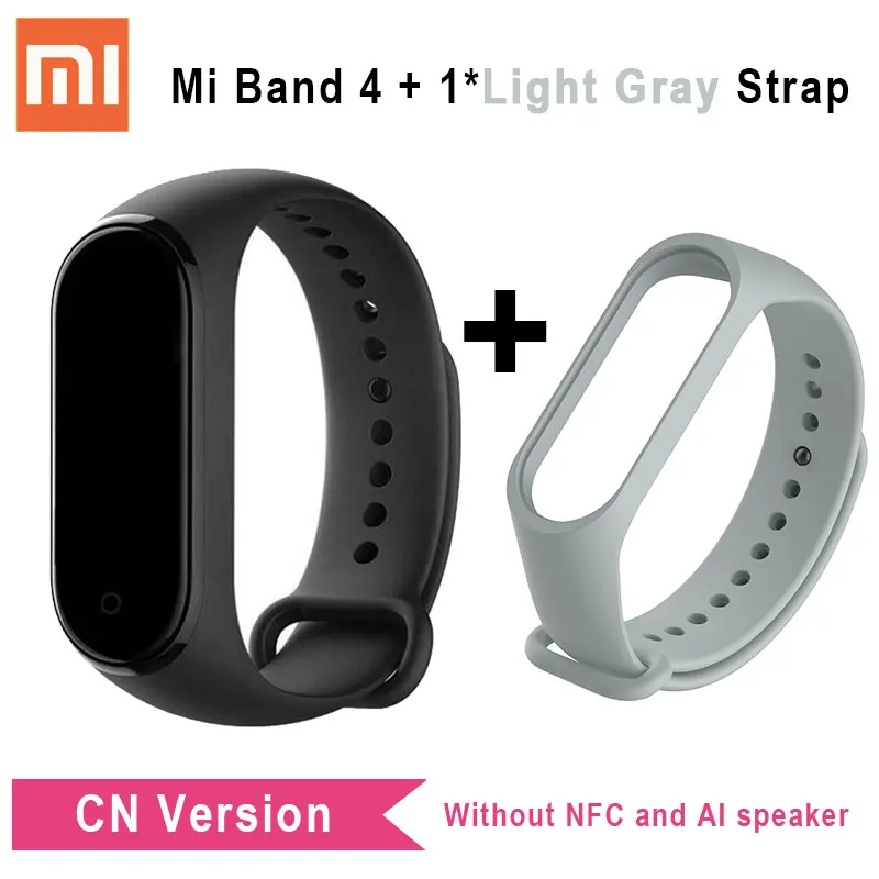 Xiaomi mi Band 4 глобальная версия CN версия браслет mi Band 4 цветной сенсорный экран Смарт-браслет умный браслет - Цвет: CN n Light Gray