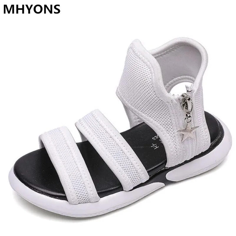 

Girls sandals 2019 summer new hollow girl Roman sandals open toe tide models high help sandals non-slip children's sports shoes