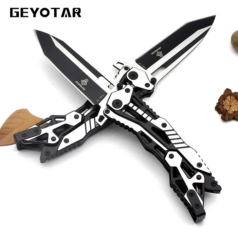 Baratos Cuchillo de supervivencia plegable portátil Edc Acero inoxidable Camping táctico anillo de bolsillo al aire libre herramientas caza Mini 2017 promoción