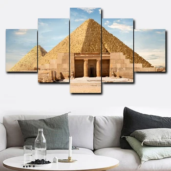 

Egypt Famous Pyramid And Sphinx Modular HD Printed 5 Panel Posters Home Decor Canvas Painting Print Wall Picture for Living Room