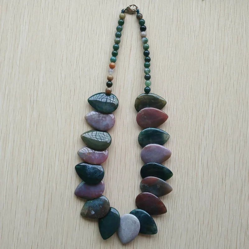 

2017 new fashion hot selling high quality natural india onyx drop beads teardrop necklace jewelry free shipping