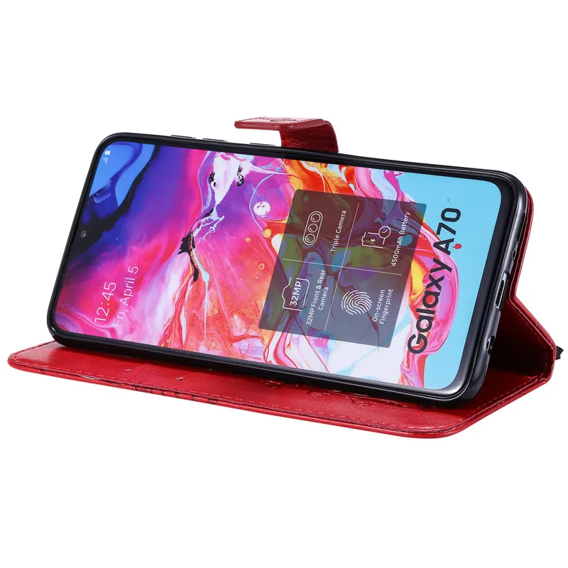 flip wallet phone case for Samsung Galaxy A70 SM-A705F A705FN A705GM A705MN A7050 Cases Luxury casing lanyard 6.7" Covers