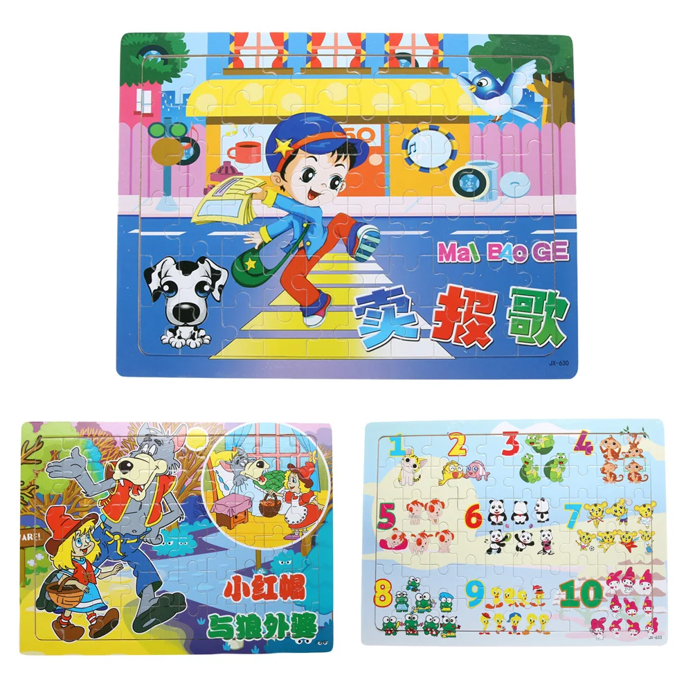 60pcs Cartoon Wooden Jigsaw Puzzles for Children Kids Toys brinquedos Toys for Children Baby Toys Educational
