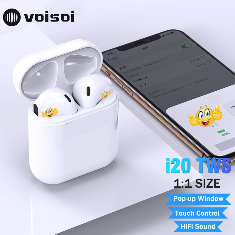 R$156.66 |Novo i20 tws pop up w1 chip 1:1 bluetooth fone de ouvido 6d super bass som fones de ouvido sem fio i20tws pk i10 i20 i60 i80 i12-in Fones de ouvido from Eletrônicos on AliExpress 