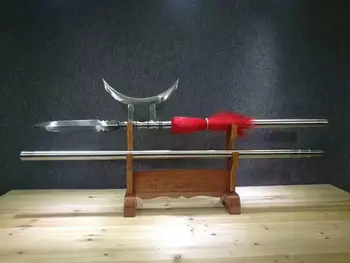 

Wonderful KUNGFU Halberd Spear Spearhead Sword HandMade Sharp Folded Carbon Steel Blade