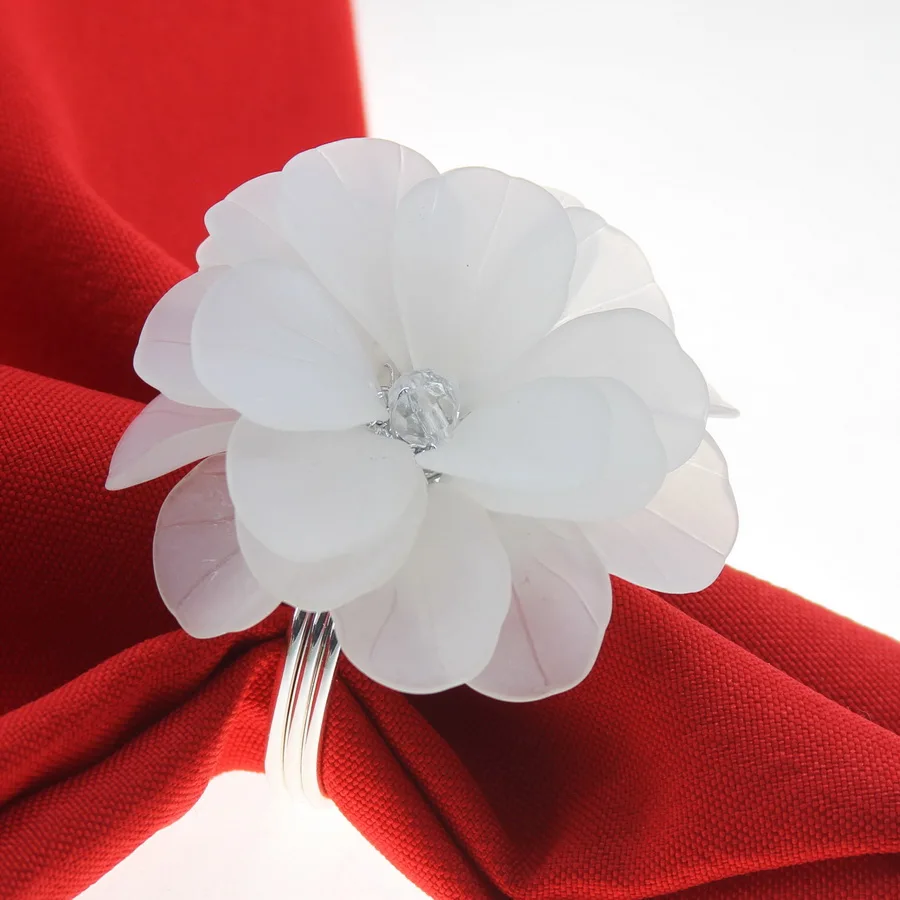 Бисер кольцо-цветок для салфетки салфетка с цветами Держатель для свадьбы много цветов - Цвет: qn18012201