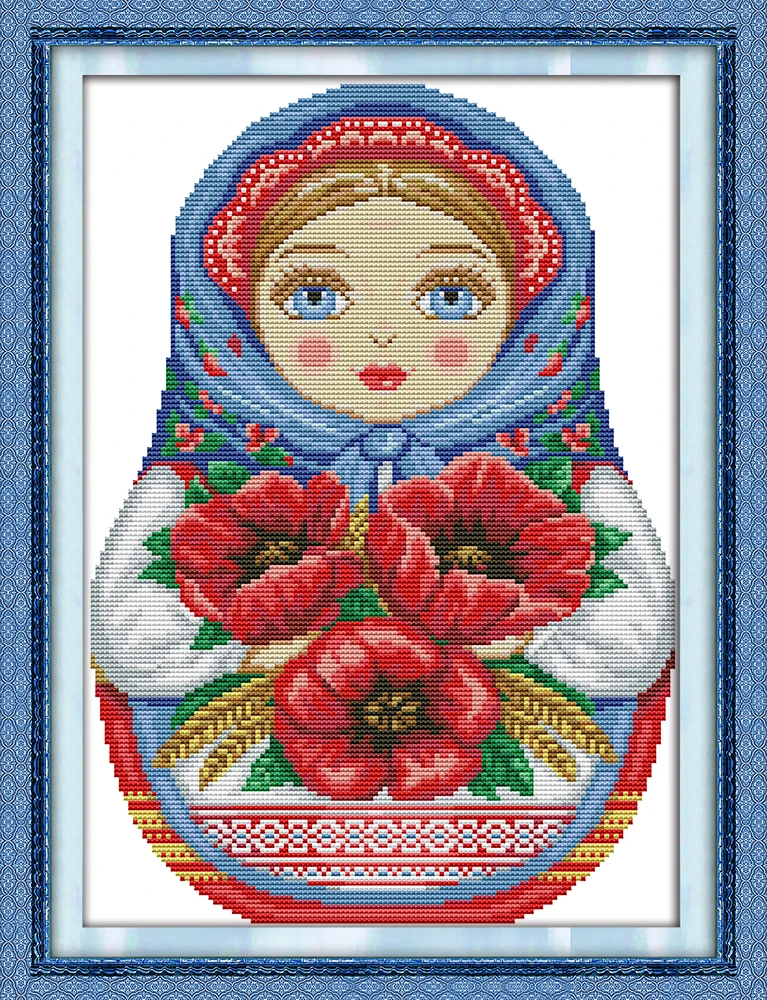 Diy Handmade Needlework Counted Cross Stitch Set Embroidery Kit 14ct Russian Doll 9 Cross Stitching Home Decor Handmade Needlework Cross Stitch Setcounted Cross Stitch Aliexpress