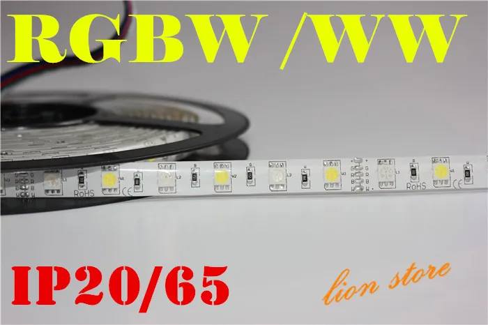 

5M RGBW 5050 LED strip Light Waterproof IP20/65 DC12V SMD 60Leds/M 300 LEDS Flexible Bar Light strips RGB + White/WW light