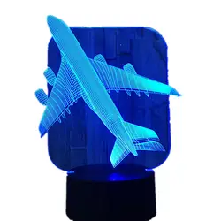 3D самолет военный модель Творческий Night Light Touch реактивный самолет настольная лампа LED Иллюзия ночники классная игрушка 50% скидка