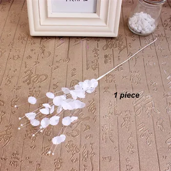 

10PCS Small White Spray Of Flower Bunch With Pearl Beads,Wire Stem,Bridal Bouquet Supplies,Table Decorations,Girl Hair Wreath