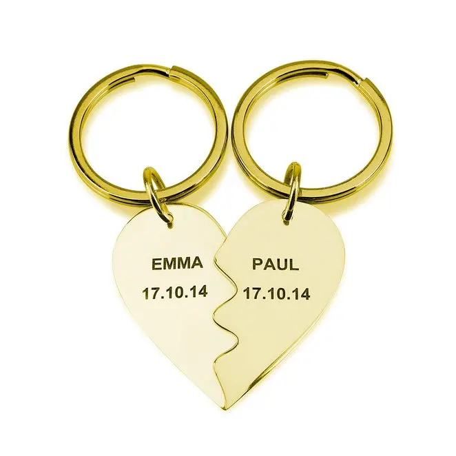 

New Arrival Heart Keychain Gold Friendship Keychains Jewelry Can Custom Made Any Name YP2742