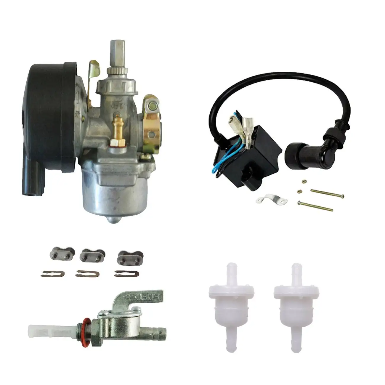 Carburetor& Ignition Coil&Fuel Tank Switch Fits 66cc 80cc Motorized