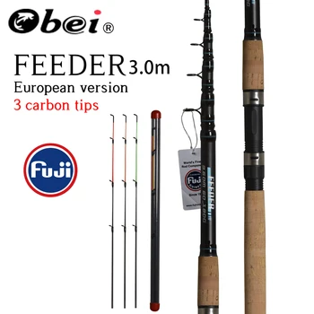 

OBEI Feeder fishing rod telescopic spinning casting Travel Rod 3.0m vara de pesca Carp Feeder 60-180g pole