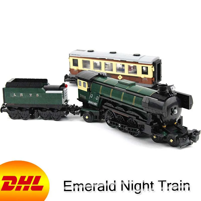 

Technic Figures 1085Pcs Emerald Night Train Model Building Kit Blocks Bricks Educational Toy For Children Compatible With 10194