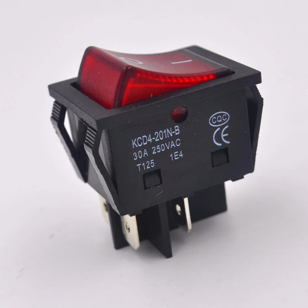 

30A/250V heavy duty 4 pin rocker switch with light