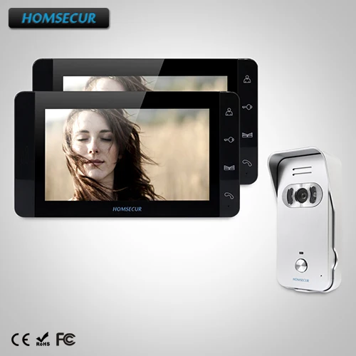 

HOMSECUR 7" Wired Video Door Entry Security Intercom+Black Monitor for Apartment TC021-S + TM703-B