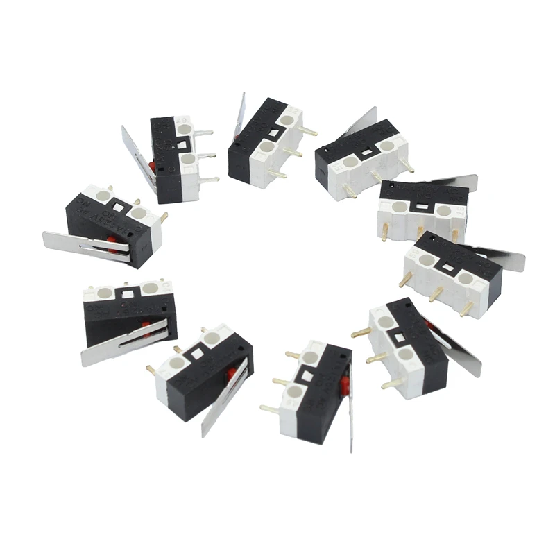 

10pcs Limit Switch Push Button Switch 1A 125V AC 2A 125V AC Mouse Switch 3Pins Micro Switch