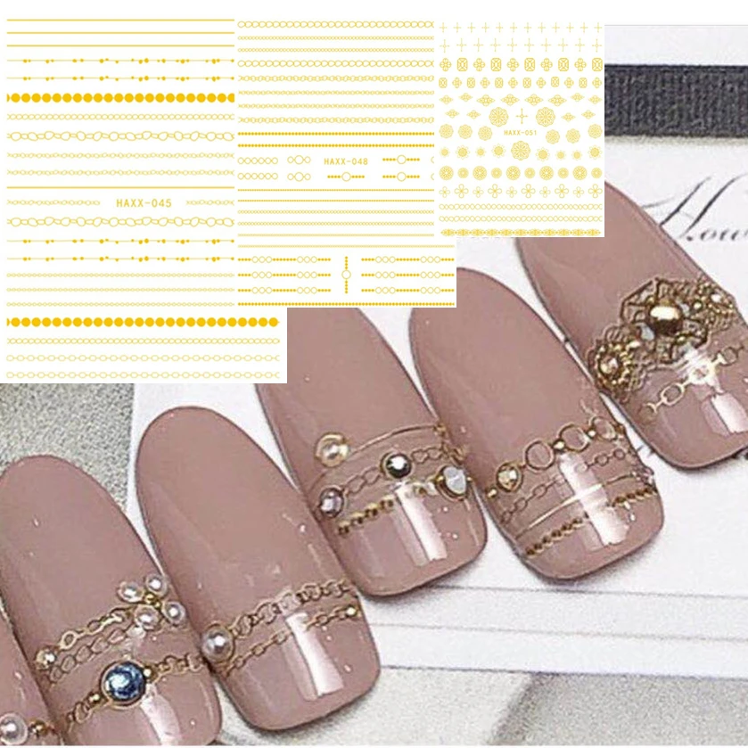 

Hanyi series Geometric triangle line HAXX-43-51 3d nail art stickers decal template diy nail tool decorations