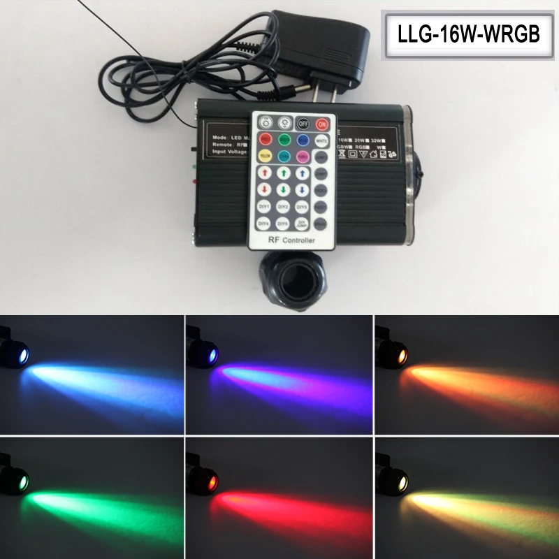 RGBW 16W LED light engine for star fiber optic light kits with 28key RF