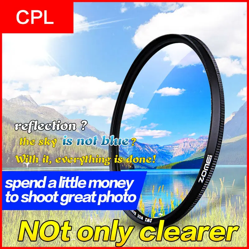 

ZOMEI CIR-PL Circular Polarizing CPL Polariser Filter Polarizer For DSLR SLR Canon Nikon SCamera Lens 52/55/58/62/67/72/77/82mm