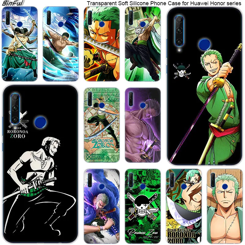 

One piece roronoa zoro Soft Silicone Phone Case for Huawei Honor 20 20i 10 9 8 Lite 8X 8C 8A 8S 7S 7A Pro View 20 Fashion Cover