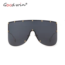 Good Win стимпанк солнечные очки для женщин огромный тренд Star украшения большой рамки защита от солнца очки Щит обёрточная бумага оттенки