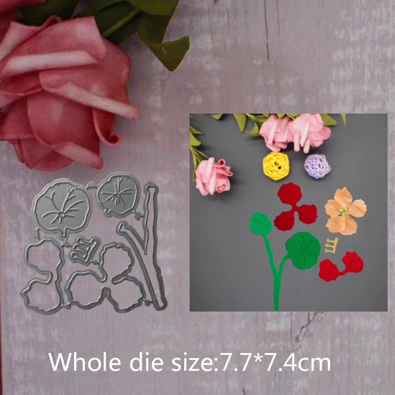 

new flower Golden lotus Metal Steel Cutting Embossing Dies For Scrapbooking paper craft home decoration Craft 7.7*7.4 cm
