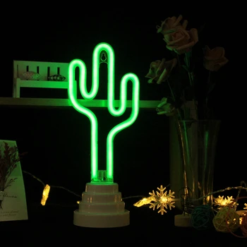 

Table/Wall LED Neon Light LED Neon Sign Light Holiday Xmas Party Wedding Decorations Kids Room cactus Night Lamp