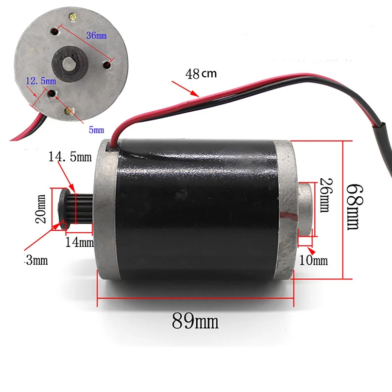 

Feichao 24V 100W Motor DIY Electric Scooter Retrofit High Torque 24V Motor Pulley DC Motor