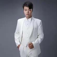 Жених Смокинги для женихов Для мужчин индивидуальный заказ Slim Fit Best мужчина костюм Свадебный Для Мужчин's Костюмы Жених белый(куртка+ Брюки для девочек+ галстук) большие размеры 4XL