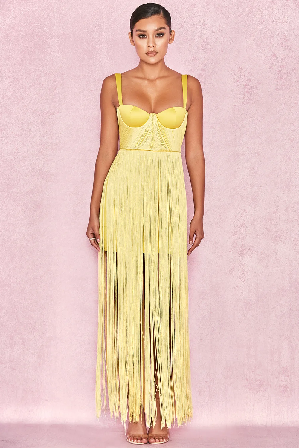 yellow tassel dress