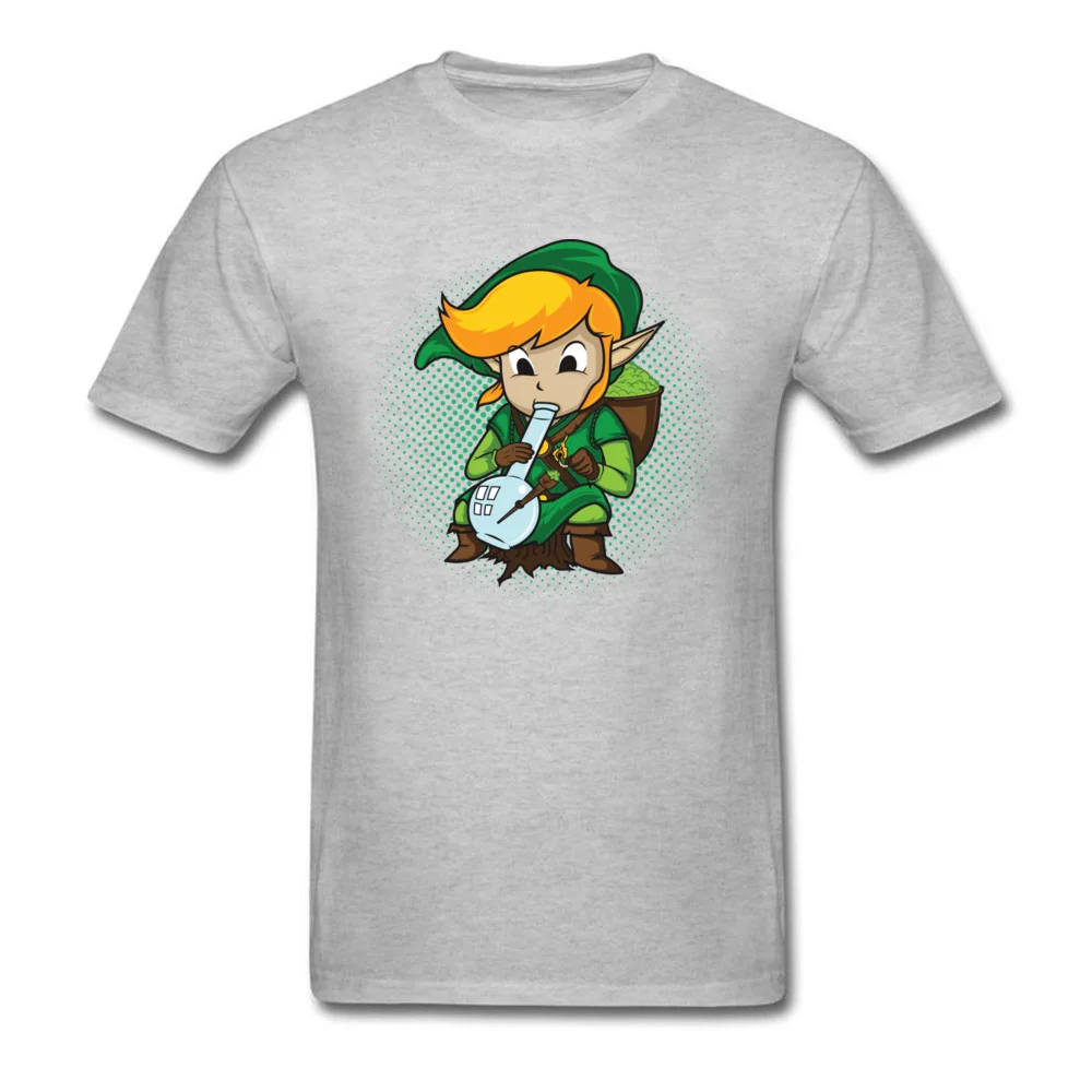 The Legend of Bong T-shirts Birthday Short Sleeve Funny Round Neck 100% Cotton Tops & Tees Printed On Tee Shirt for Male Fall The Legend of Bong grey