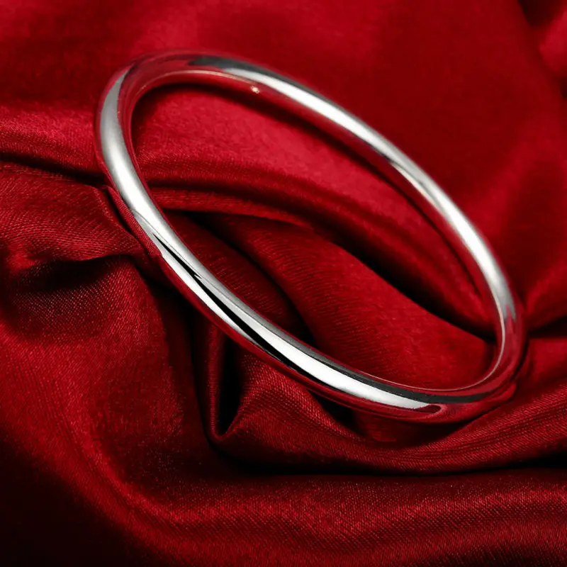 Античный и простой стиль Серебряный женский мужской браслет Argent Femme Homme Mental Bijouterie