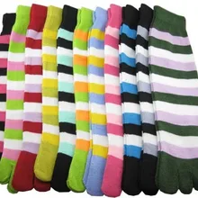Яркие цвета, модные новые дизайнерские женские носки, в полоску, однотонные, с рисунком, высокое качество, Осень-зима, теплые носки с открытым носком