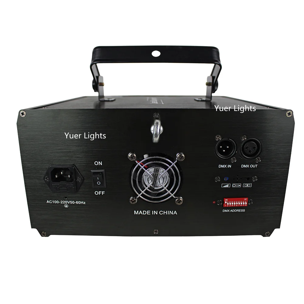 Yuer 4 глаза лазерные огни 580 МВт RGB 3 цвета 9 Канал DMX лазерный проектор 128 виды узоров для диско-баров