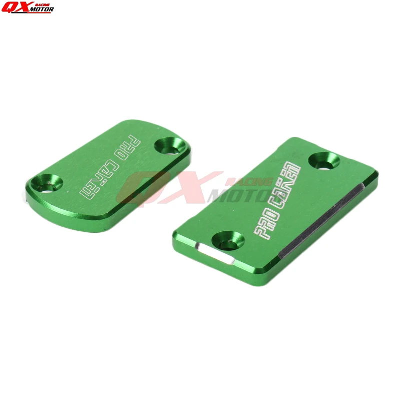 

CNC Front Rear Brake Reservoir Fluid Cover Cap kit Fit KX125 KX250 KX250F KX450F KLX450R Dirt Bike MX Enduro Motorcycle