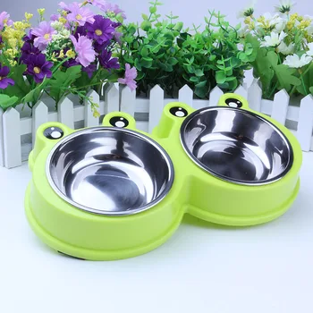 

Stainless Steel Double-layer Pet Bowl Dog Puppies Cat Food Water Feeder Pet Supplies Feeding Plate Dog Bowl Dog Accessories