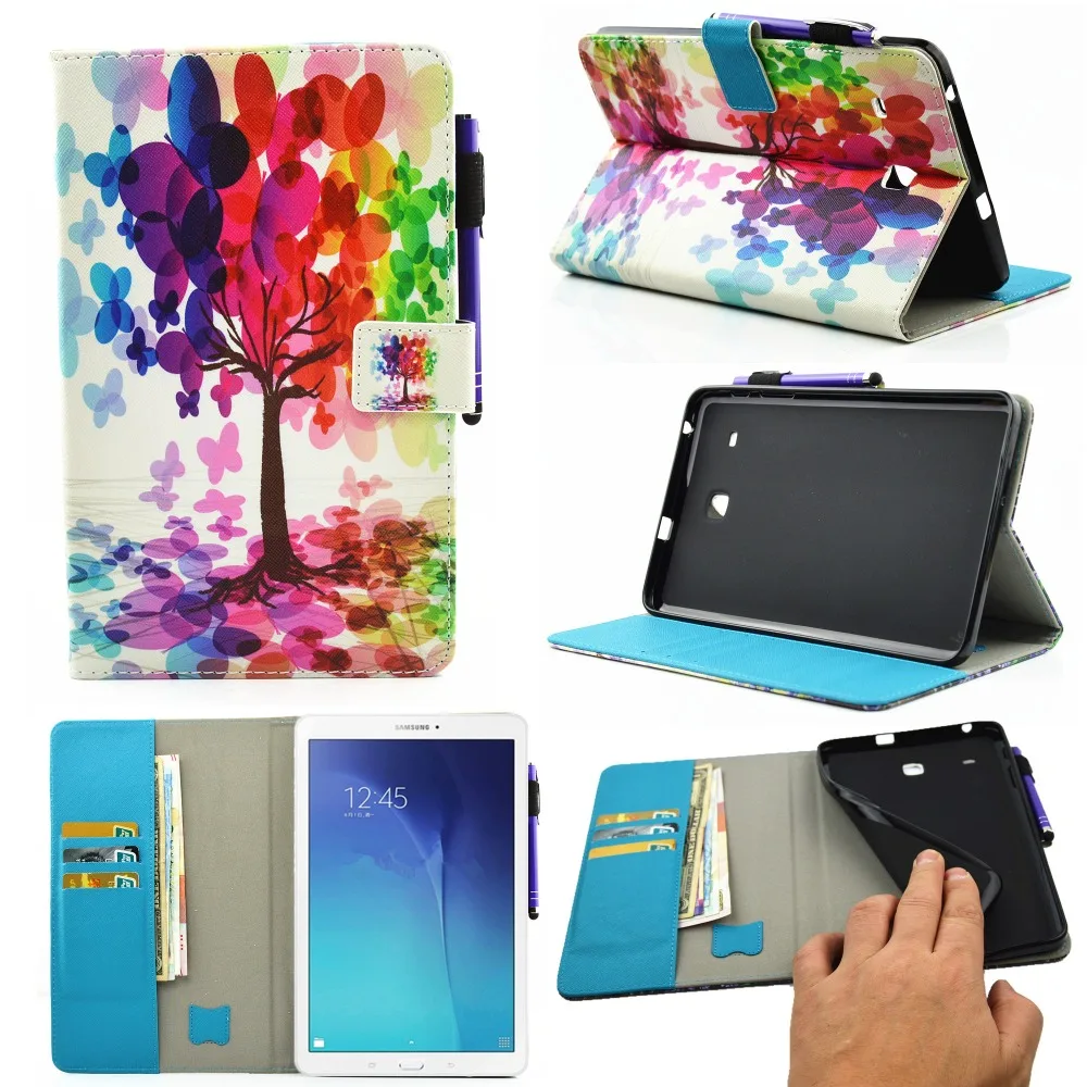 Чехол подставка из мягкого ТПУ и искусственной кожи для Samsung Galaxy Tab E 10. 0 T377 T375|for
