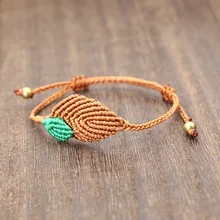 Настраиваемые diy безупречное Плетение ручной работы веревка браслет листья и красочные Веревка общие натуральный для мужчин женщин любителей