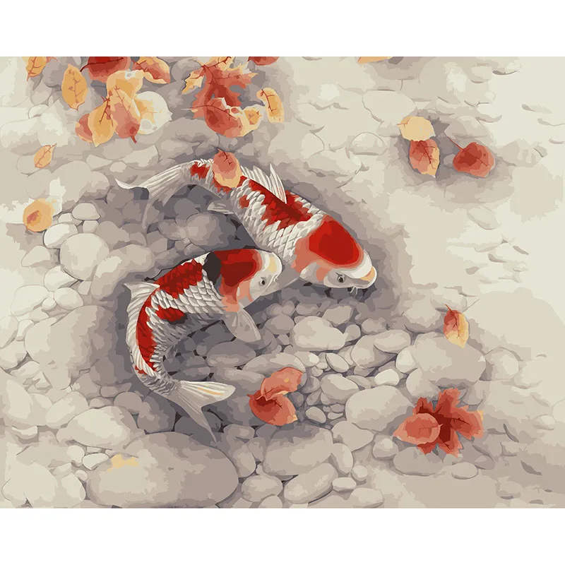

ArtSailing pictures by numbers on canvas Beautiful Koi Modular painting by numbers for hall poster with DIY frame NP-439