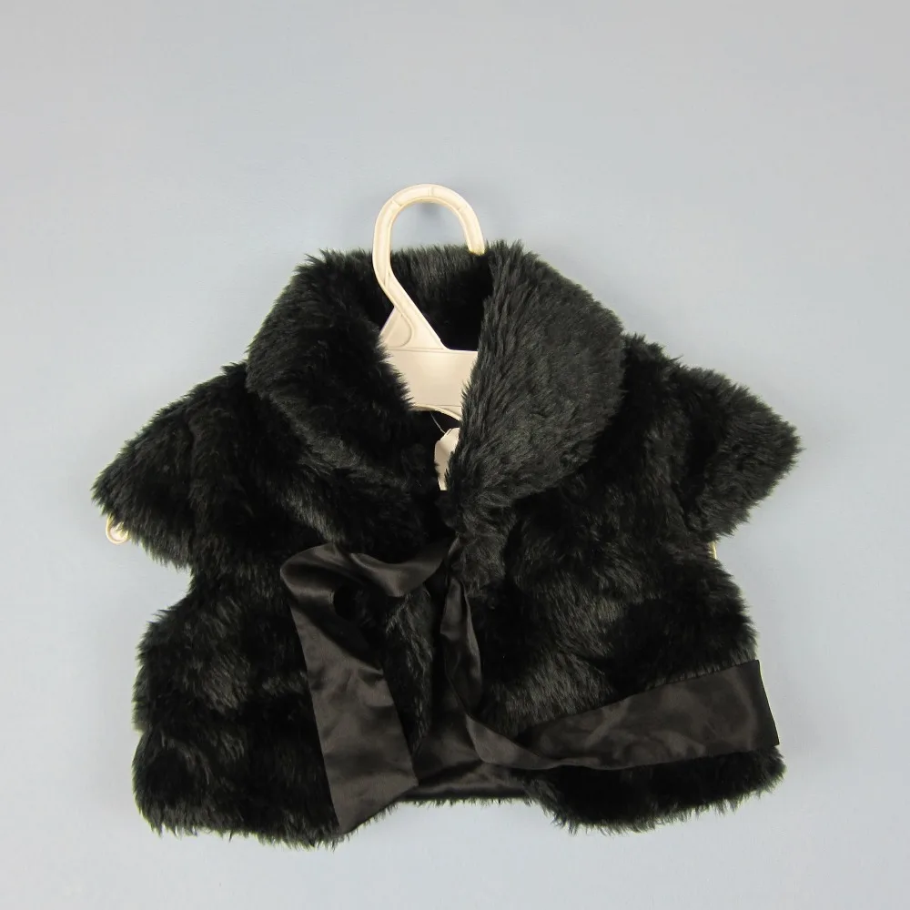 FUR BABY GIRL VEST FUR JACKETS CHILDREN VEST WITH SATIN BELT TIE HTV01B