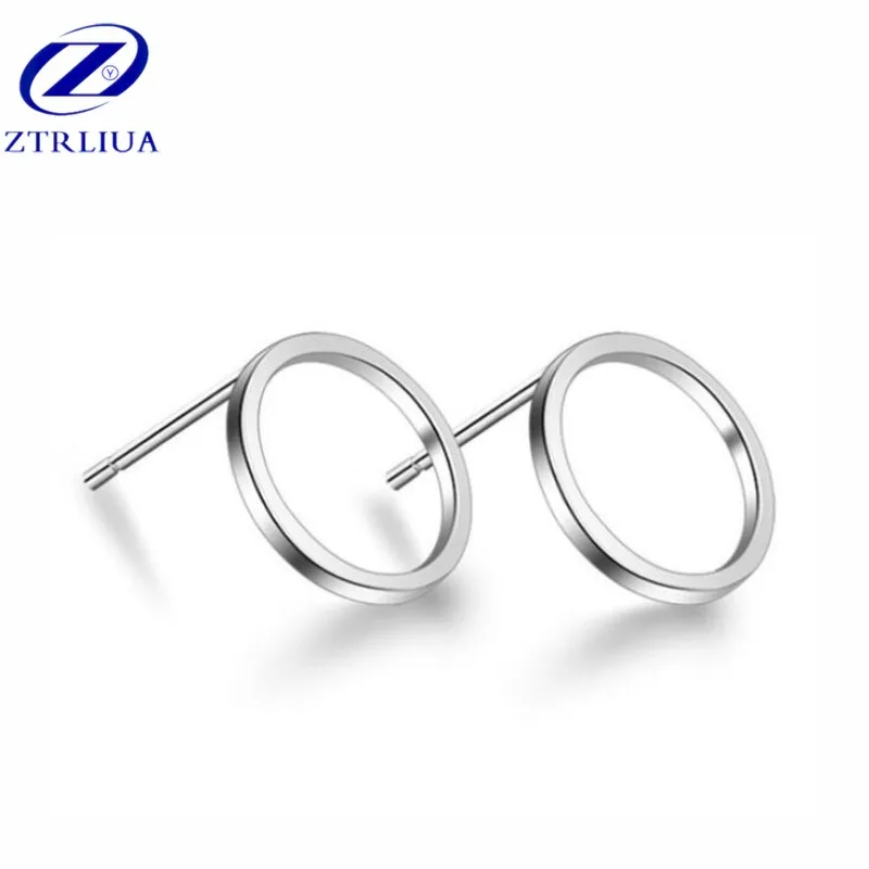 Популярные Новые простые компактные 925 пробы ювелирные изделия из серебра, Модные Изящные серьги с маленькими кругами SE12