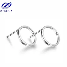 Популярные Новые простые компактные 925 пробы ювелирные изделия из серебра, Модные Изящные серьги с маленькими кругами SE12