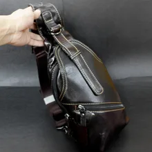 Мужчины масло воск кожа грудь Кроссбоди слинг Байкерская сумка#14