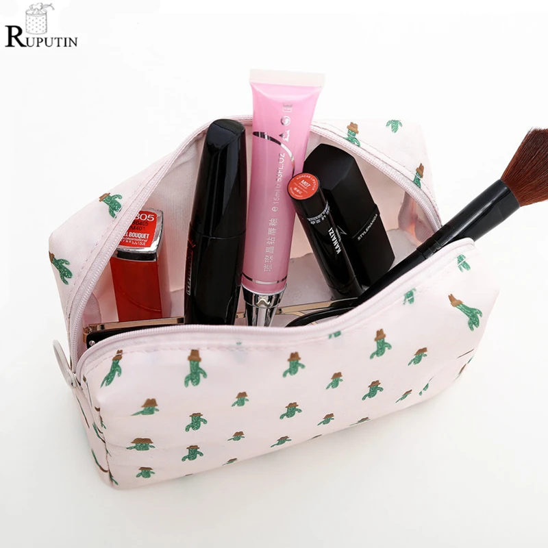

Portable New Make Up Organizer Bag Women Zipper Makeup Storage Bag Waterproof Floral Travel Cosmetic Bag Toiletry Wash Beaut Kit