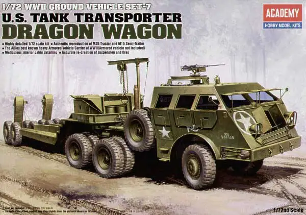 

ACADEMY 13409 1/72 Scale U.S Tank Transporter Dragon Wagon Plastic Model Building Kit