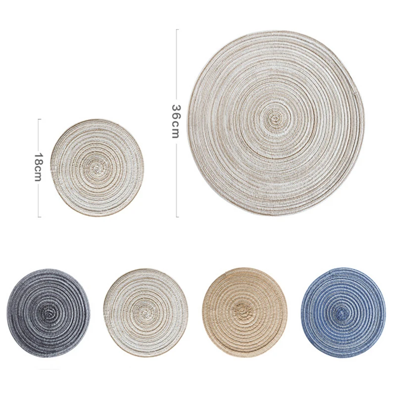 Nordic round table mat Anti Slip Drink Coasters Insulated Solid Placemats Linen Non Slip Ramie Mat Kitchen tool for Home Decor Nordic round table mat Anti Slip Drink Coasters Insulated Solid Placemats Linen Non Slip Ramie Mat Kitchen tool for Home Decor