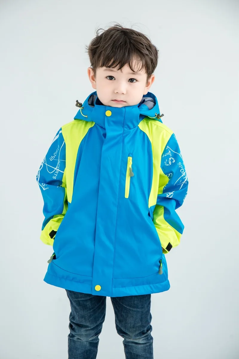 Водонепроницаемая верхняя одежда для детей комплекты одежды из 2 предметов теплое Детское пальто ветрозащитные куртки для мальчиков и девочек спортивный костюм для детей от 4 до 14 лет